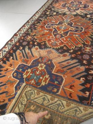 ak) Kuba Zeijwa Caucasian antique rug, 19th century, perfect condition
size: 2.55 X 1.00  /  8' X 3'              