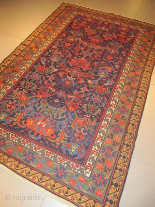 ref: S741 / Soumak Caucasian antique rug, 19th century, perfect condition
size: 2.40 X 1.50  /  7' X 4'             