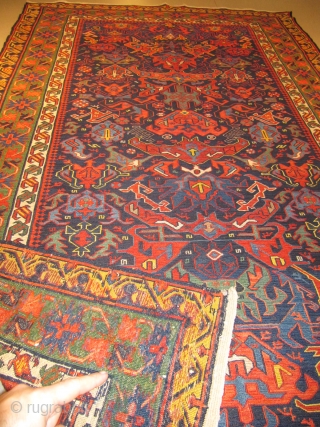 ref: S741 / Soumak Caucasian antique rug, 19th century, perfect condition
size: 2.40 X 1.50  /  7' X 4'             