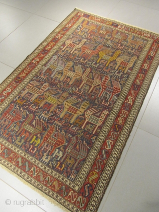 ref: S1762 /  Caucasian soumak antique ,early 20th century, perfect condition
size: 185 X 120  /  5' X 3'            