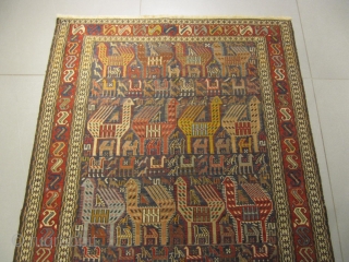 ref: S1762 /  Caucasian soumak antique ,early 20th century, perfect condition
size: 185 X 120  /  5' X 3'            