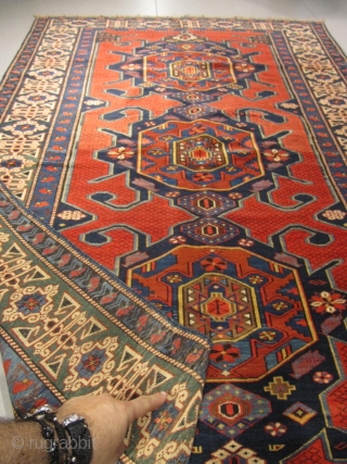 ref: S929 / Kuba-Gymil-Caucasian antique rug, 19th century, perfect restored condition
size: 220 X 140  /  7' X 4'             
