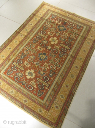 ref: S214 / Kuba Peripedil, Caucasian antique rug, 19th century, perfect condition
size: 155 X 110  /  5' x 3'            