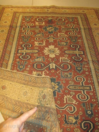 ref: S214 / Kuba Peripedil, Caucasian antique rug, 19th century, perfect condition
size: 155 X 110  /  5' x 3'            