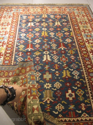 ref: S178 / Kuba Tchitchi Caucasian antique rug, 19th century, perfect condition
size: 160 X 125  /  5' X 4'            