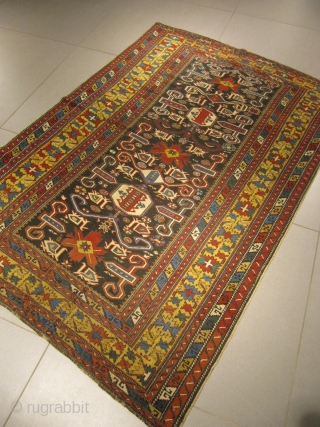 ref: S216 / Kuba-Peripedil-Caucasian antqiue rug, 19th century, perfect repaired condition
size: 195 X 130  /  6' X 4'             