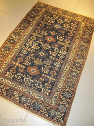 ref: S1988 / Kuba Peripedil Caucasian antique rug, 19th century, perfect condition
size: 160 X 110  /  5' X 3'            