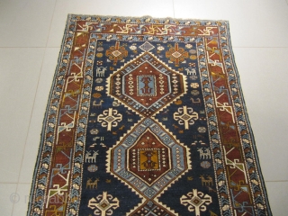 ref: S149  /Chirvan Shahnazar Caucasian antique rug, 19th century, perfect condition
size: 170 X 110  /  5' X 3'            