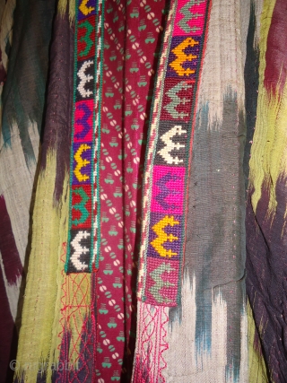 Antique silk ikat farange. Late 19th century.                          