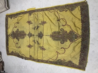 Antique Kerman embroidery with peacocks good condition.  It measures  5 feet’s long 3 feet’s wide.
                