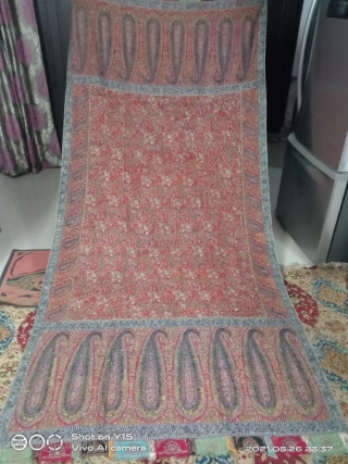 Amazing antique kashmir  jamawar shawl in very good condition it measures 113 inches by 54 inches . 9.5 feet long . 4.6 feet wide 
Very good colours 
Ask for the price  ...