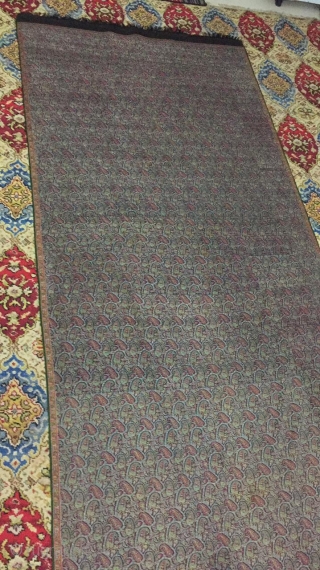 Antique kashmir jamawar shawl black very good condition size 104 inches by 48 inches . 8.9 feet long by 4 feet wide           