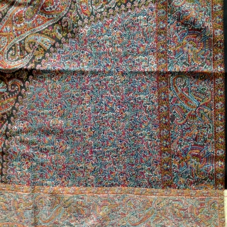 Rare antique kashmir moon shawl circa 1800. The shawl is in excellent condition. Colours are very bright. It has no moth holes or fading. Its a collection peace.     