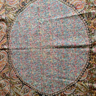 Rare antique kashmir moon shawl circa 1800. The shawl is in excellent condition. Colours are very bright. It has no moth holes or fading. Its a collection peace.     