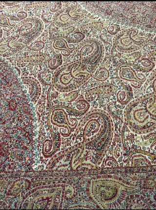Rare antique Kashmir moon shawl Chandar dated 1800 in stunning good condition. 
It measures 175 cm by 170 cm. 
FOR SALE ASK PRICE. 
Thanks         