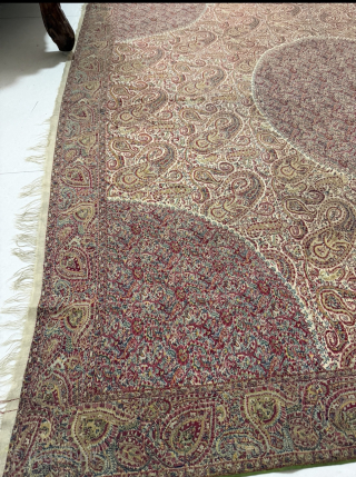 Rare antique Kashmir moon shawl Chandar dated 1800 in stunning good condition. 
It measures 175 cm by 170 cm. 
FOR SALE ASK PRICE. 
Thanks         