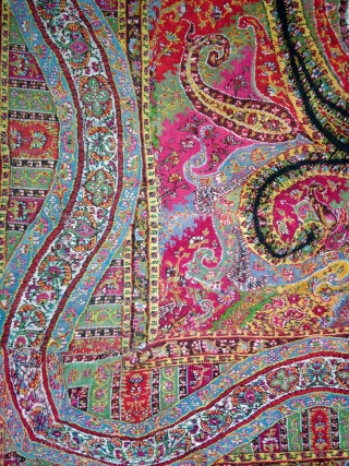 A.beautiful antique kashmir shawl perfect condition beautiful bright colours                        