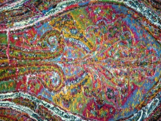 A beautiful kashmir shawl  with multiple bright colours in perfect condition woven very delicately                  