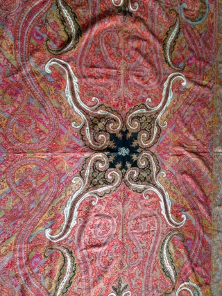 A beautiful kashmir shawl  with multiple bright colours in perfect condition woven very delicately                  