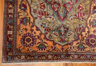 Pair of Antique Persian Mohtashem Kashan Rug 47047 - 47048, Size: 2' x 2'8", Origin: Persia, Circa: Last Quarter of the 19th Century - These marvelous antique Persian Mohtashem Kashan rug  feature robust colors,  ...