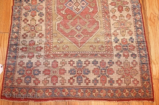 Antique Bergama Rug 44443, Size; 3' x 4'6", Origin: Turkey, Circa: 18th Century - Here is an exciting and dynamic antique Oriental rug - an antique Bergama rug that was woven in Turkey  ...