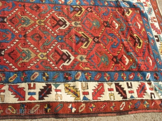 Stunning Caucasian Gendga about 3.9 by 9. Fantastic condition.Minor restorations.  Bendas Rugs St. Louis                  