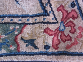 Tibetan butterfly-type saddle, c.1930. Colorful, well-designed border, with dragon stretching to grab the flaming pearl!                  