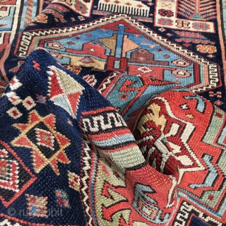 ANTIQUE AKSTAFA PRAYER RUG CAUCASIAN SHIRVAN CIRCA 1880'S 2' 9" x 5' 9" RARE Collectible.

 Here is a real beauty of a very rare antique in super good condition, super collectible rug.  ...