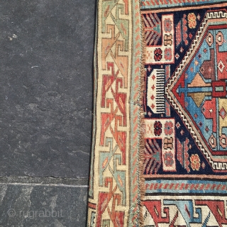 ANTIQUE AKSTAFA PRAYER RUG CAUCASIAN SHIRVAN CIRCA 1880'S 2' 9" x 5' 9" RARE Collectible.

 Here is a real beauty of a very rare antique in super good condition, super collectible rug.  ...