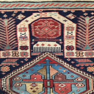 ANTIQUE AKSTAFA PRAYER RUG CAUCASIAN SHIRVAN CIRCA 1880'S 2' 9" x 5' 9" RARE Collectible.

 Here is a real beauty of a very rare antique in super good condition, super collectible rug.  ...