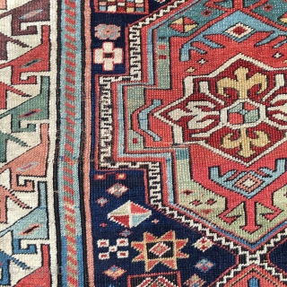 ANTIQUE AKSTAFA PRAYER RUG CAUCASIAN SHIRVAN CIRCA 1880'S 2' 9" x 5' 9" RARE Collectible.

 Here is a real beauty of a very rare antique in super good condition, super collectible rug.  ...