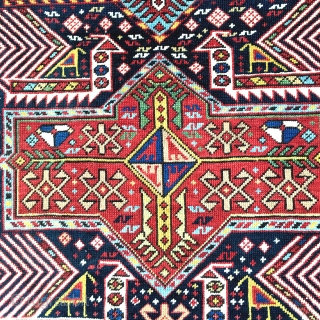 ANTIQUE GOLDEN AKSTAFA SHIRVAN CAUCASIAN  RUG #Collection DC, 3'11" x 6'1" ( 120 cm x 185 cm)

   Exceptional Size (4' x 6') ( 120 x 190 cm)

    ...