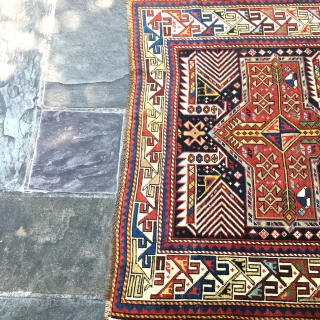 ANTIQUE GOLDEN AKSTAFA SHIRVAN CAUCASIAN  RUG #Collection DC, 3'11" x 6'1" ( 120 cm x 185 cm)

   Exceptional Size (4' x 6') ( 120 x 190 cm)

    ...