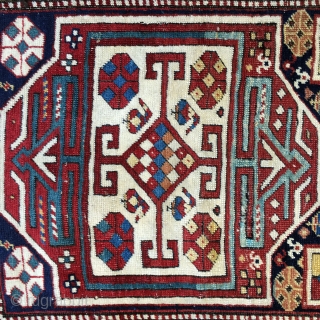 Shirvan Runner Last Quarter 19 Century: 3'3" x 8'9"

This exciting antique Caucasian runner of Shirvan design is characterized by expertly detail work, and an exciting treatment of color, from the stacked medallion  ...