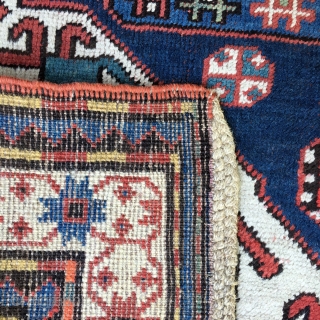 Antique Caucasian Karabagh KASIM USHAG USHAK USHAQ Rug 4'6" x 7'2" Collectible

very good condition,low pile around, flat pile middle, with a small repair ( not noticeable)
Please see pictures     