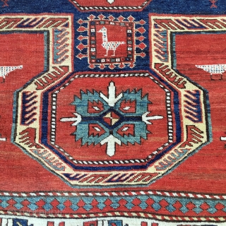 Antique Kazak Shield Prayer Rug, Full Pile 6'1" x 7'8", Super Rare Collectible
This type of rug is documented in Jimmy Keshishian's "Inscribed Armenian Rugs of Yesteryear." Jimmy labeled them "Shield" Design Kazaks  ...