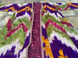 Old Uzbek ikat chapan(robe), excellent condition, circa 19 century, for more information please ask                   