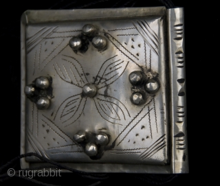 Old Berber Kitab,  pure silver  hand made amulet from High Atlas region, Morocco, protective talisman made from silver, which usually contain verses ( Surah ) on paper, from the Holy  ...