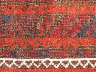 Delicious Belouch (Baluch) main carpet. Don't know why but I'm not really found of the spelling "Baluch"...? Oh well, to each their own. Anyway, here is a killer 100+ year old tribal  ...