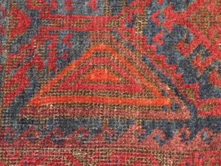 Delicious Belouch (Baluch) main carpet. Don't know why but I'm not really found of the spelling "Baluch"...? Oh well, to each their own. Anyway, here is a killer 100+ year old tribal  ...