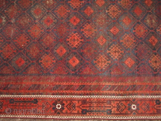 Delicious Belouch (Baluch) main carpet. Don't know why but I'm not really found of the spelling "Baluch"...? Oh well, to each their own. Anyway, here is a killer 100+ year old tribal  ...