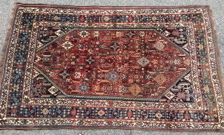 Qashqai Kashguli - 8'.8" x5'.2" Great natural dyes. Solid condition with no repairs or damage. All original. Good medium pile. Clean, lies flat.          