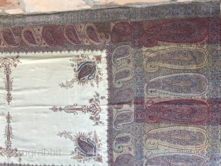 Stunning Kashmir Long Shawl - early/mid 19th c. Super fine, Incredibly good condition. If you know these shawls then you know what you are looking at.       