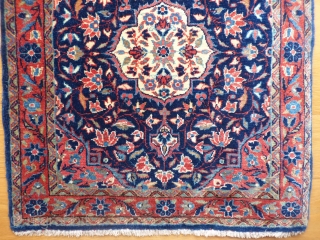 Kashan pushti, 77x57cms, tightly woven, well drawn, floral piece, very good condition with one small area of damaged low pile to one corner (see photo, recently washed with good result.   