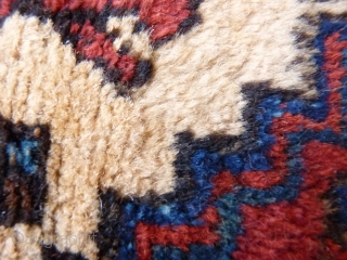 Nicely coloured Afshar rug with camel colour background wool (in real life is less white and more camel colour) and lovely blue and greens. In mint condition with long soft pile and  ...