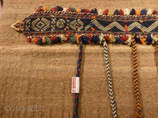 Qashqai nomads, horse chest decoration band, 95x9cms aprox. (95x65cms aprox. including tassles), fine tightly spun wool, excellent original condition from first half 20th c.         