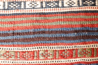 A great Qashqai kilim woven with very finelly spun wool, creating thus a kilim of great appeal. The design is very well done and with attention to small details. All natural dyes.  ...