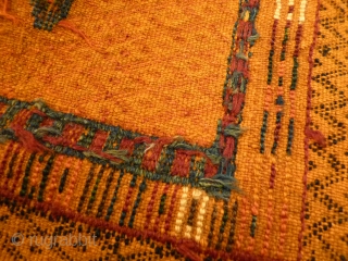 Pretty Qashqai saddle-bagface, one of a pair, 74x68cms, mixed techniques on balanced plain-weave ground, good condition, from about 1950.              