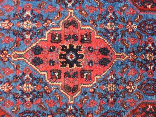 An extremely fine little rug or pushti with Herati pattern. The blue is to "dye" for, all with natural colours and is in mint condition. 107x63 cms (A1812028).

Please get in touch or  ...