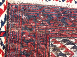 A squarish shaped Turkman Kizil Ayak prayer rug with the softest and shiniest wool you can think of. Very thick pile. A nice tree shaped motive in the central field contrasts with  ...